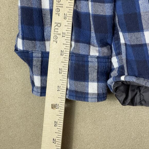 Big Mac Jacket Mens XL Blue Plaid Lined Puffer Flannel Chest Pockets Snap Up - Picture 6 of 12